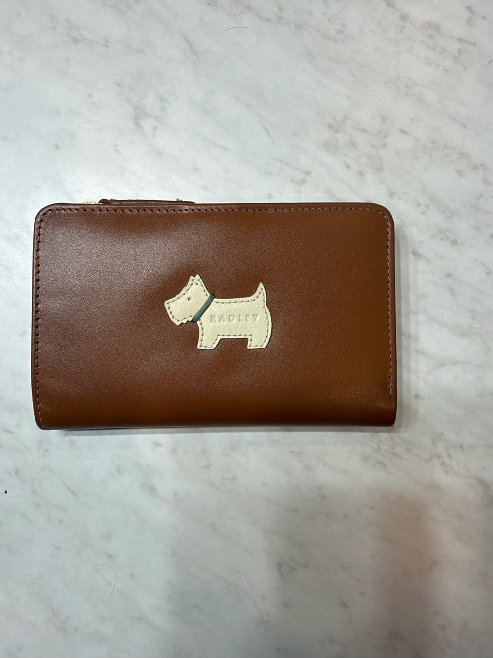 Radley London Brown Leather Scottie Dog Zip Around Bifold Wallet